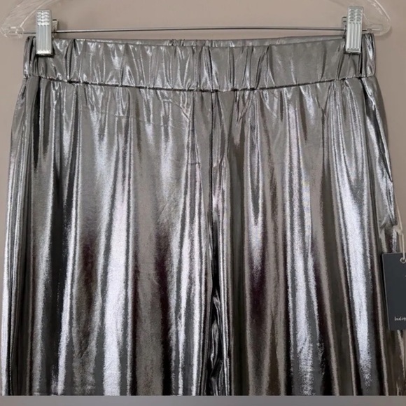 NEW Indigo Rising Metallic Silver Party Casual Former Pants Size Boot Cut M - Picture 4 of 7